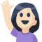Person Raising Hand - Light emoji on Facebook